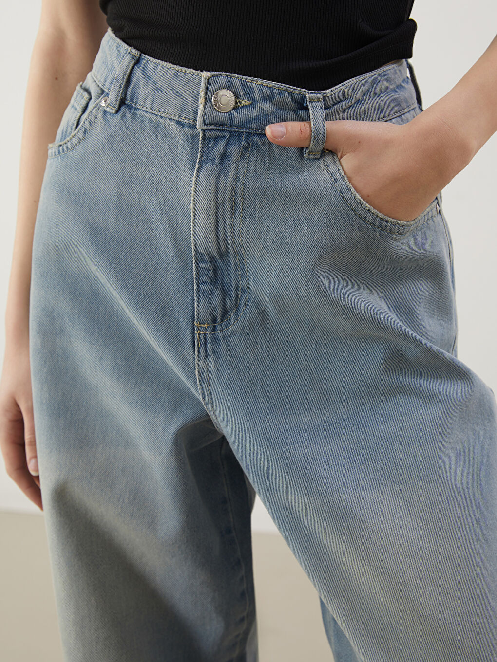 XSIDE Mavi Baggy Fit Kadın Jean Pantolon - 2