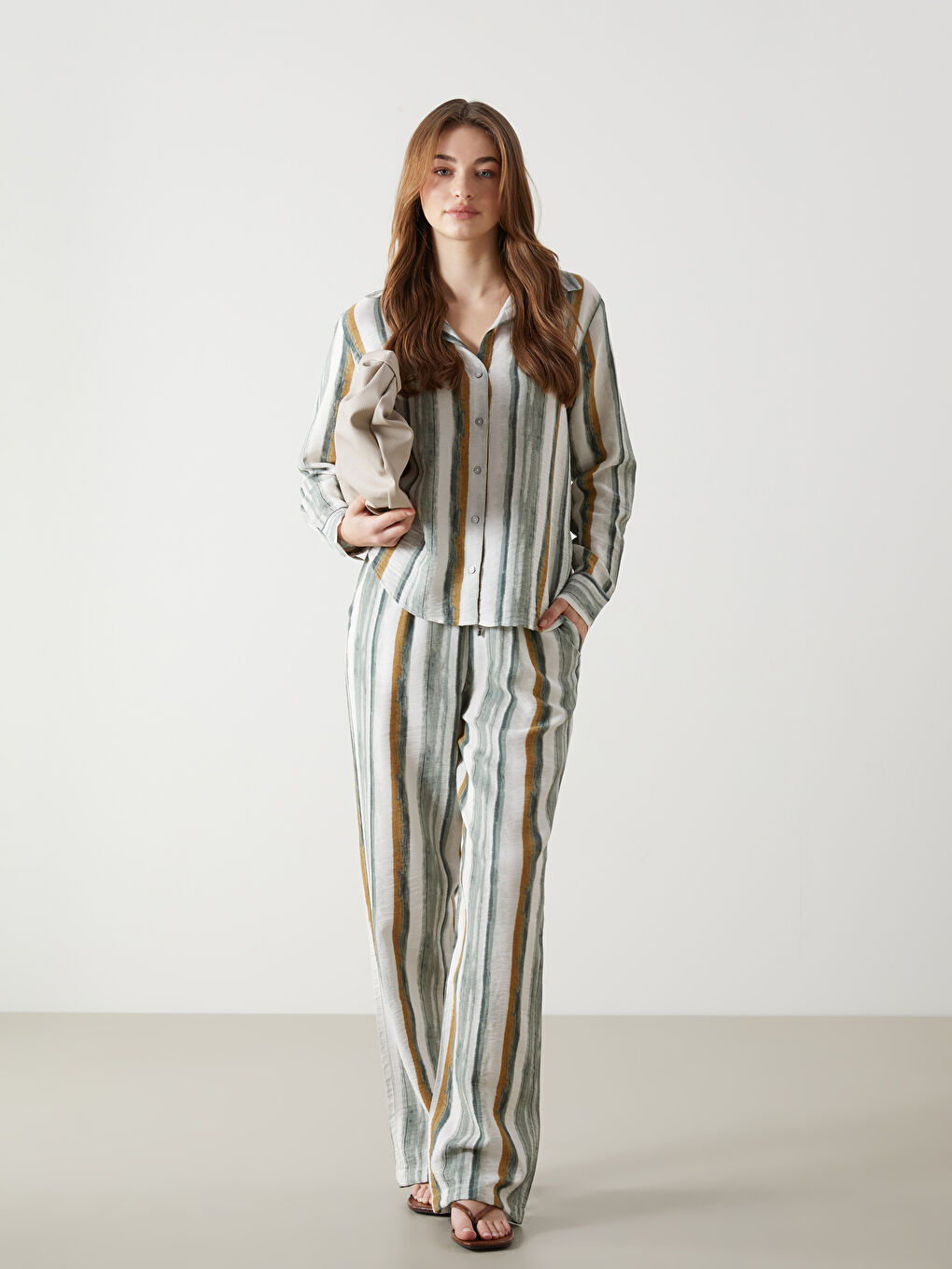 Women's Elasticated Waist Color Block Trousers -S5DO78Z8-LRR