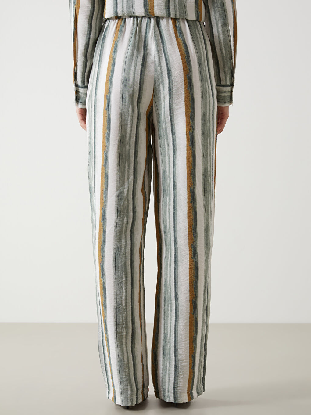 Women's Elasticated Waist Color Block Trousers -S5DO78Z8-LRR