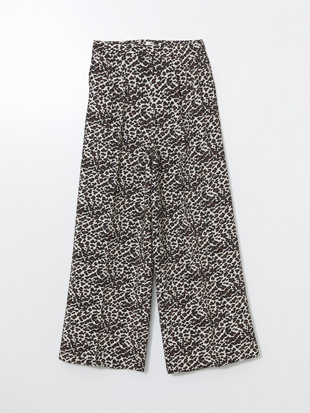 Leopard Print Wide Leg Pleated Women's Trousers -S5DO83Z8-LQY
