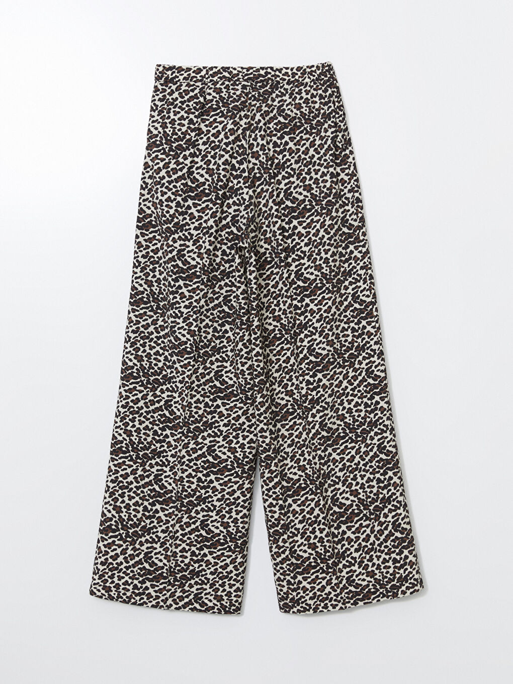Leopard Print Wide Leg Pleated Women's Trousers -S5DO83Z8-LQY