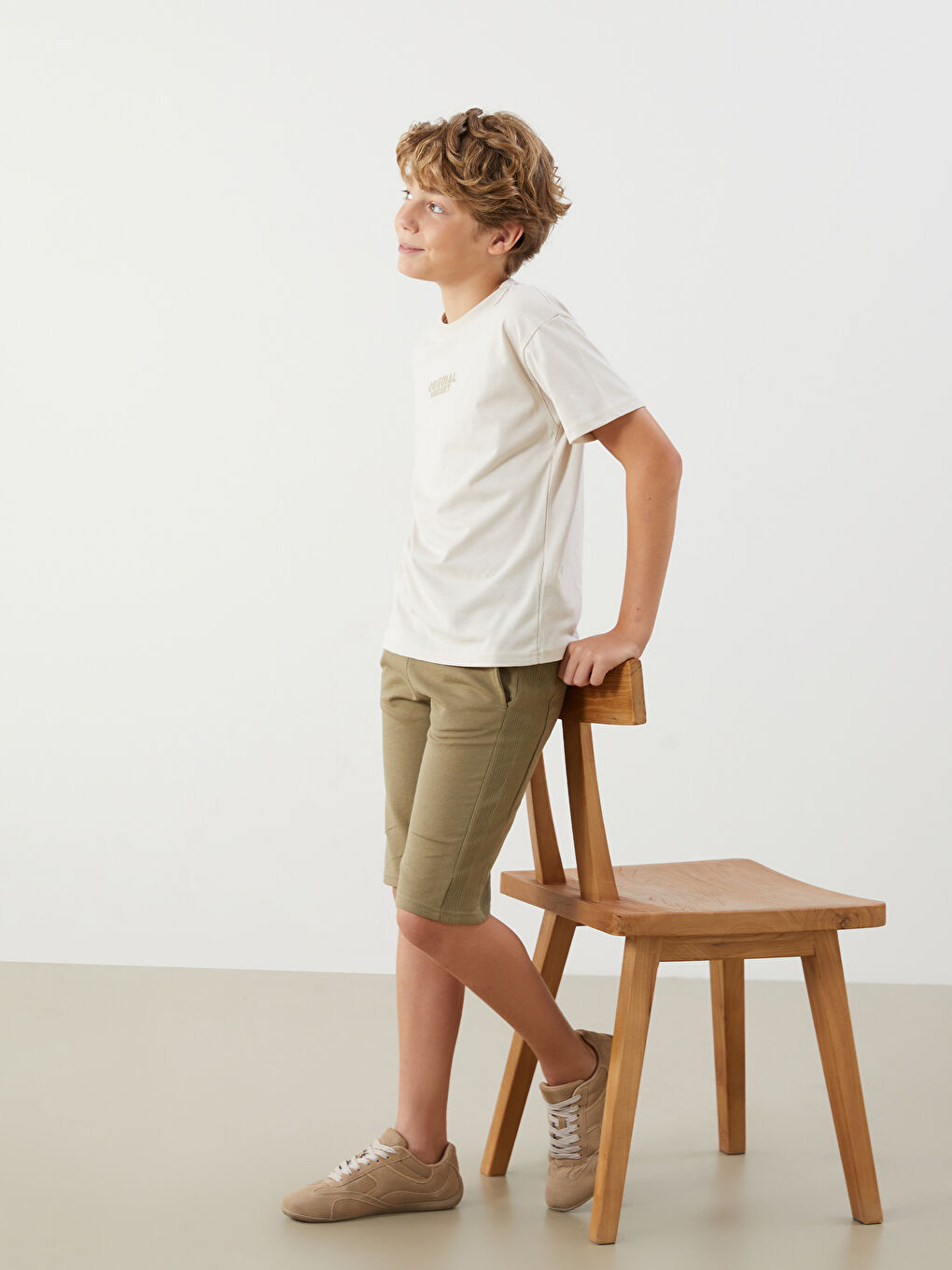 LCW Kids Beli Lastikli Erkek Çocuk Şort -S5DO84Z4-GYP