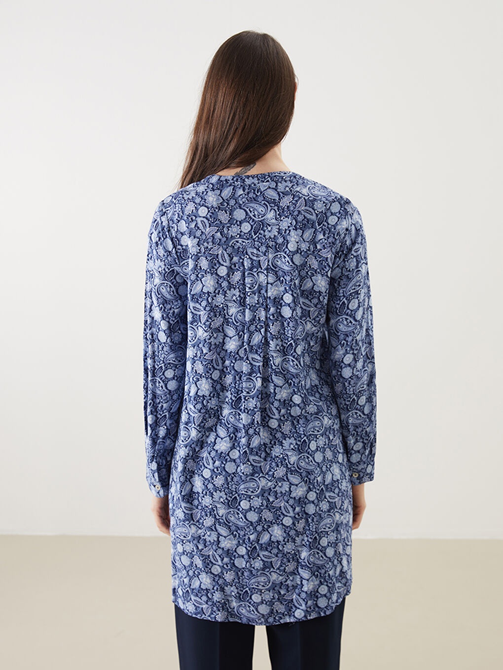 Grandad Collar Floral Women's Shirt Tunic -S5DO92Z8-LSJ