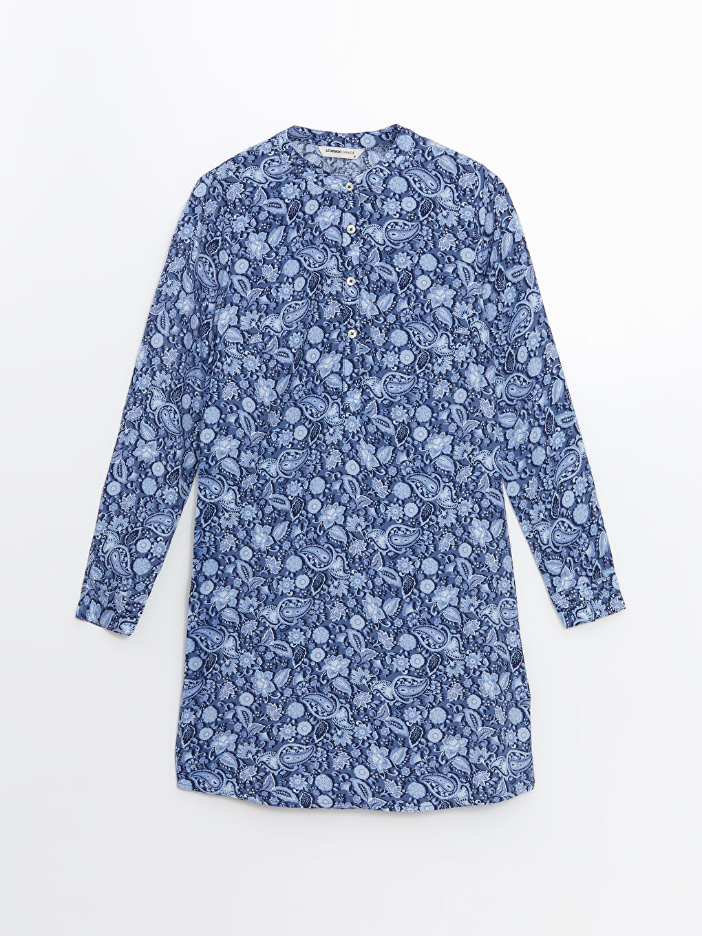 Grandad Collar Floral Women's Shirt Tunic -S5DO92Z8-LSJ