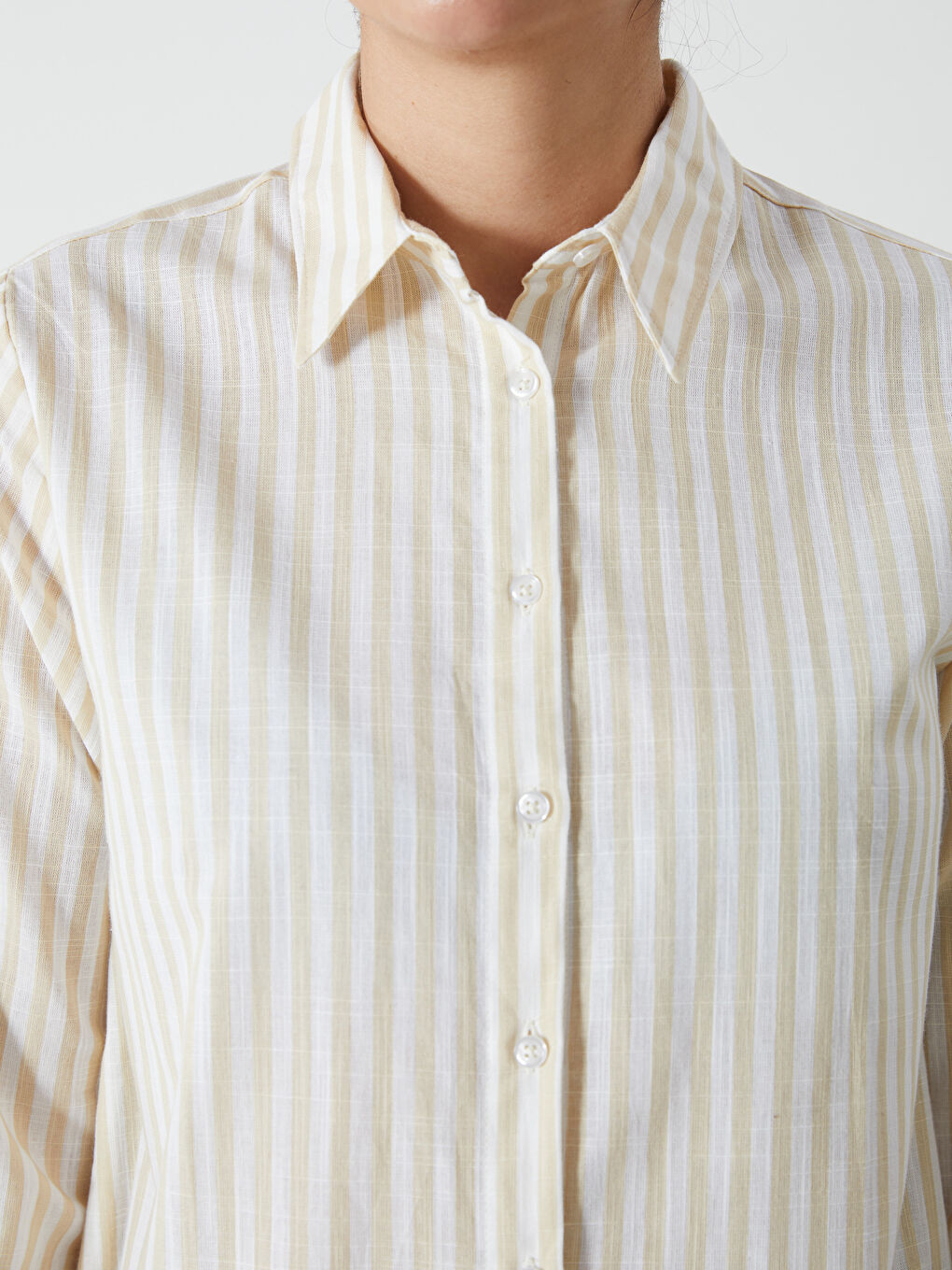 Striped Poplin Women's Shirt Tunic -S5DP08Z8-ELZ