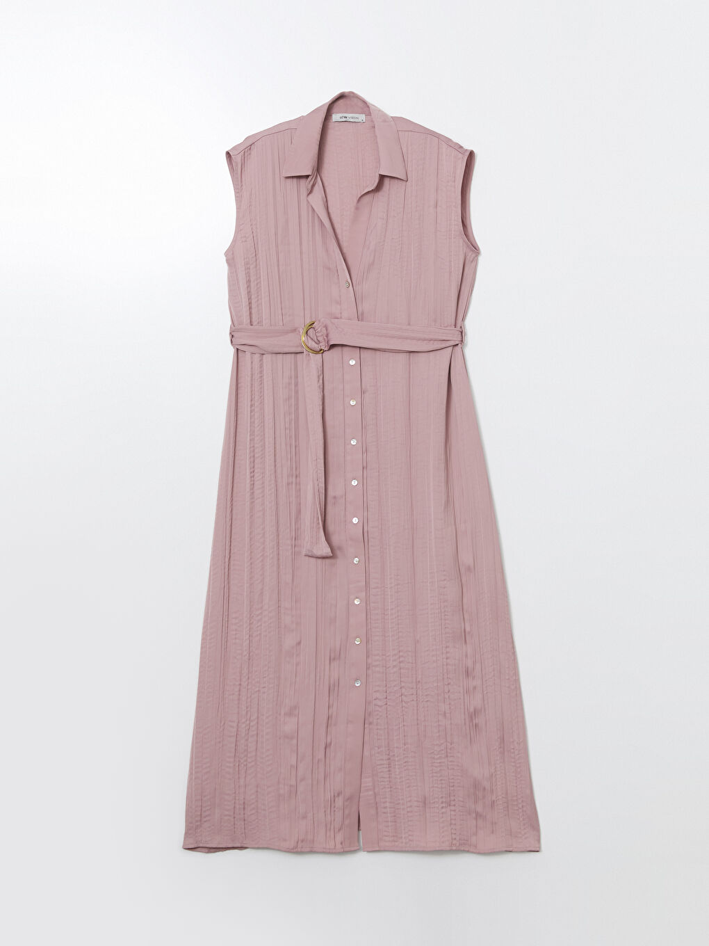Belted Satin Shirt Dress -S5DP25Z8-FFK