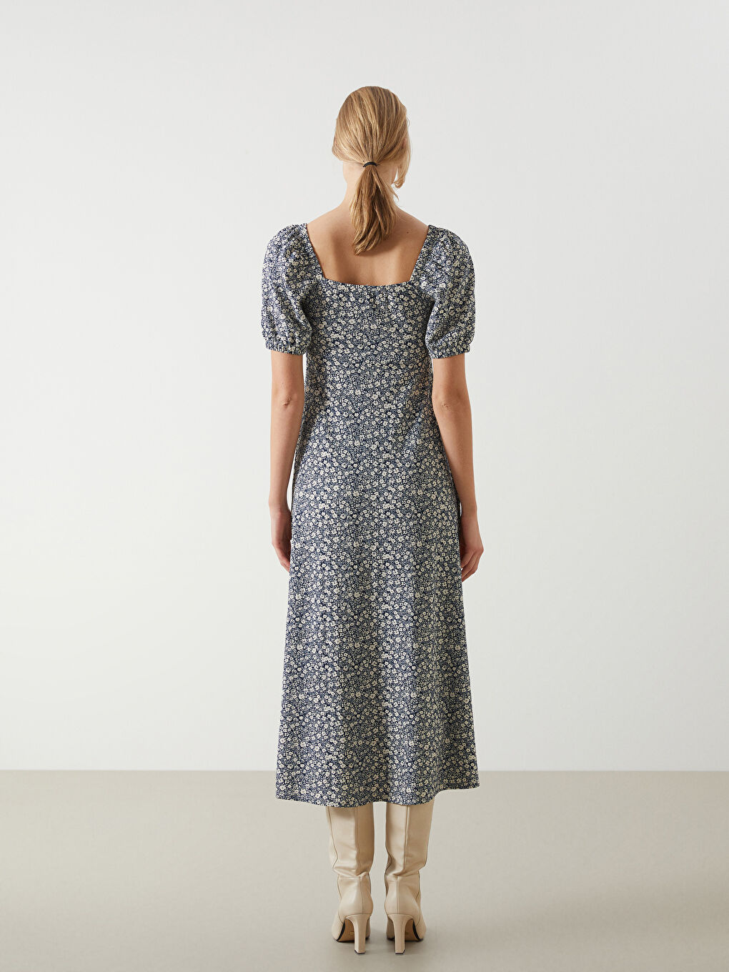 Floral Ruched Women's Midi Dress -S5DP28Z8-LQQ