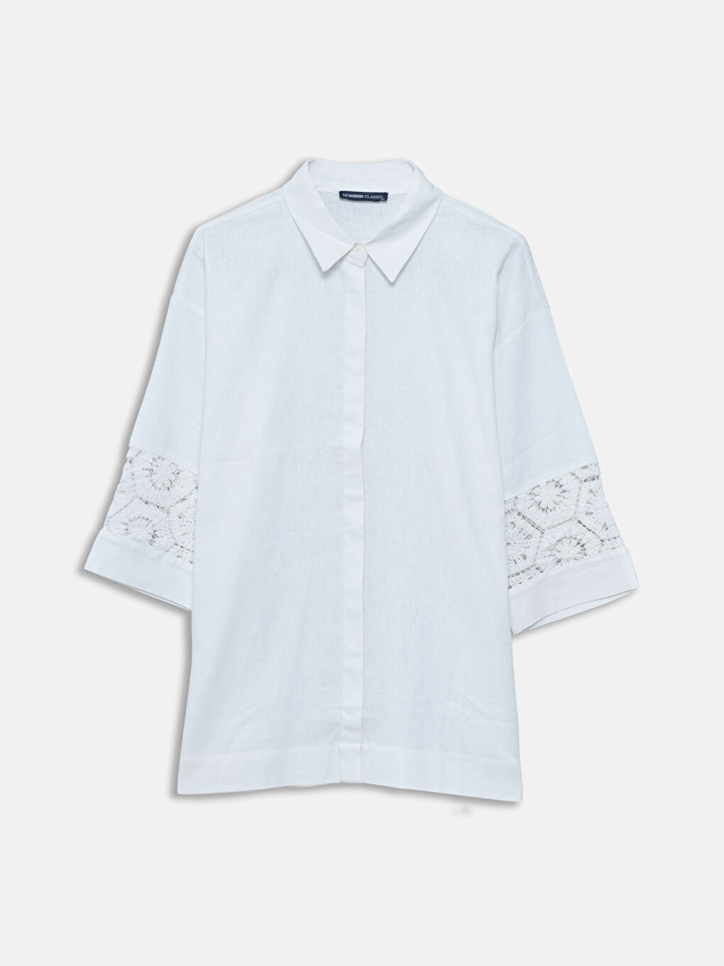 Lace Detailed Oversize Women's Shirt -S5DP31Z8-EEW