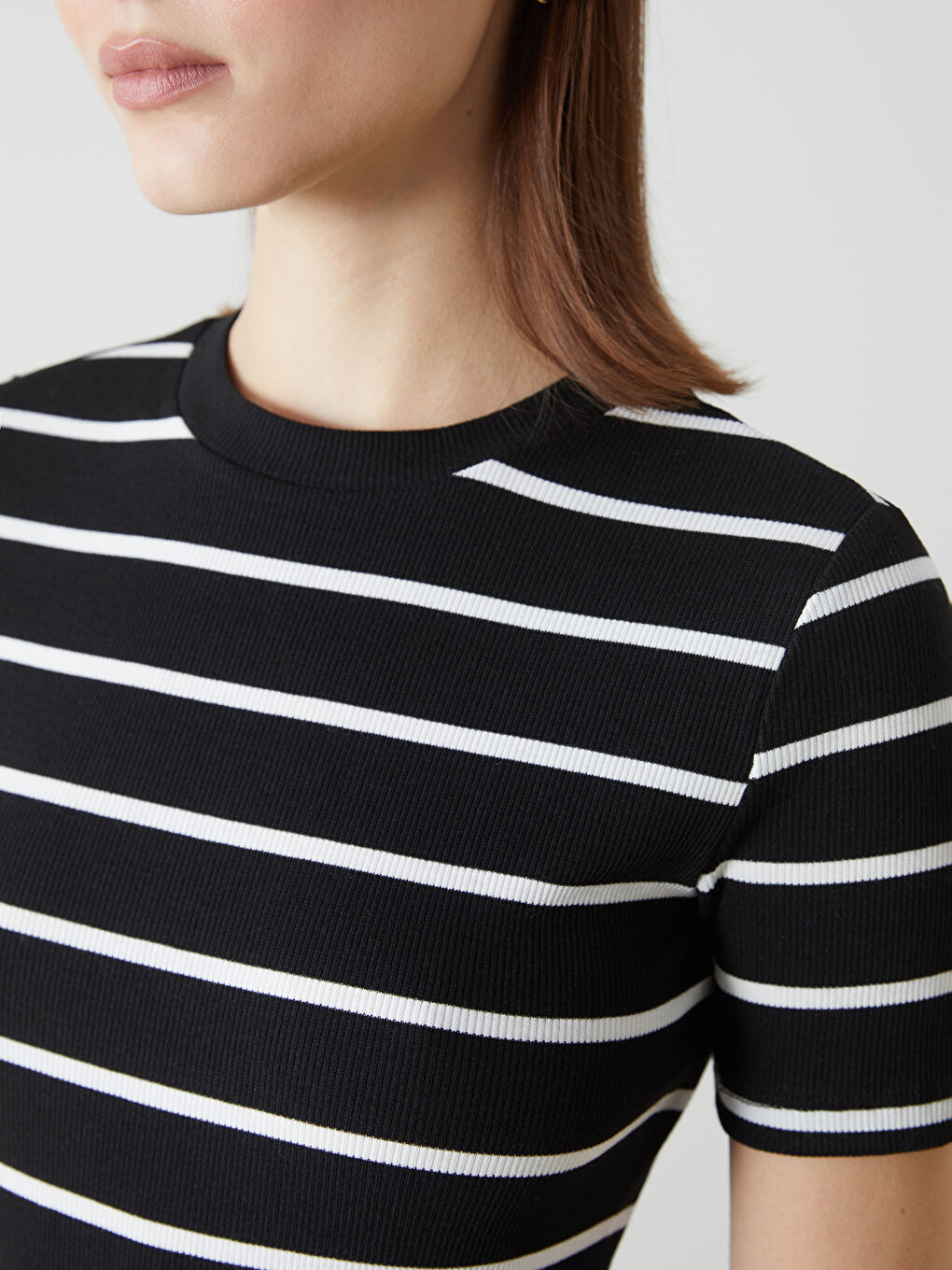 LCW Vision Striped Crew Neck Women's Dress -S5DP34Z8-LEG