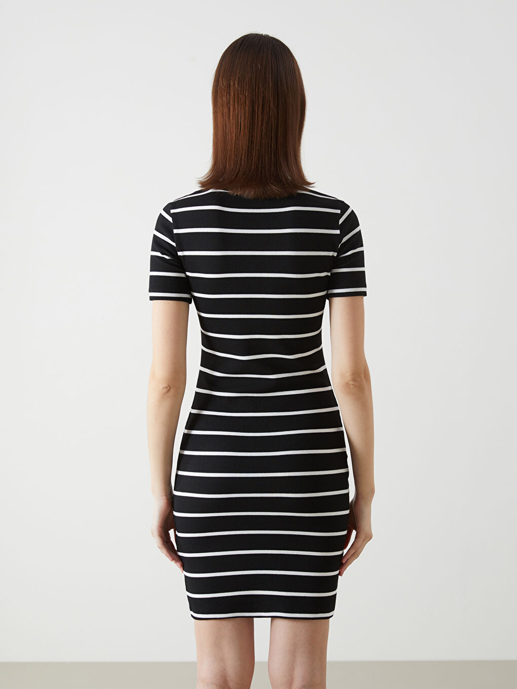 LCW Vision Striped Crew Neck Women's Dress -S5DP34Z8-LEG