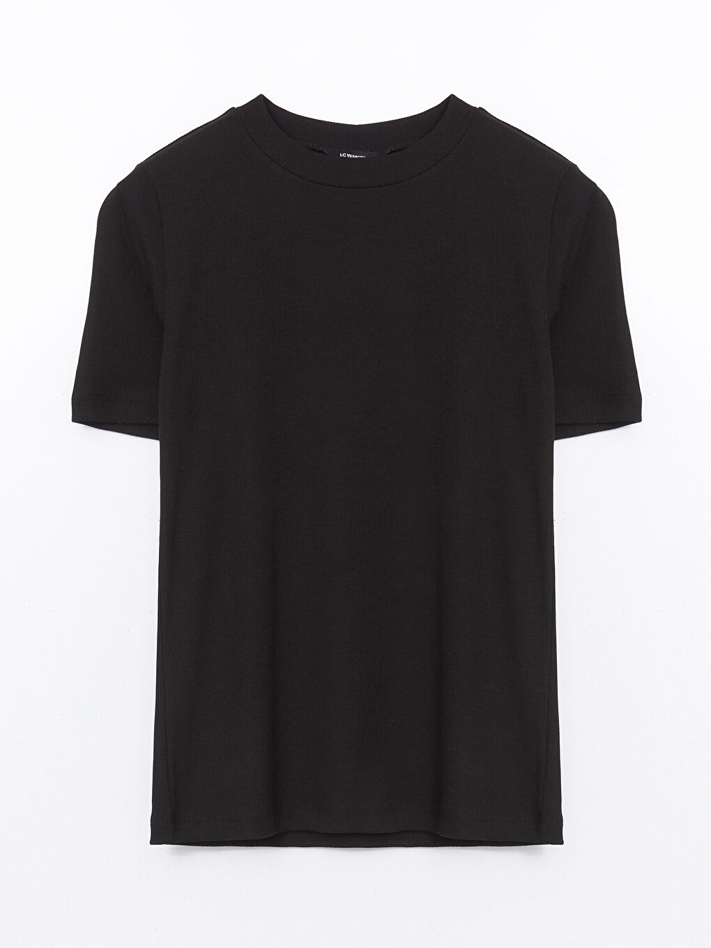 Crew Neck Striped Ribbed Women's T-Shirt -S5DP36Z8-CVL