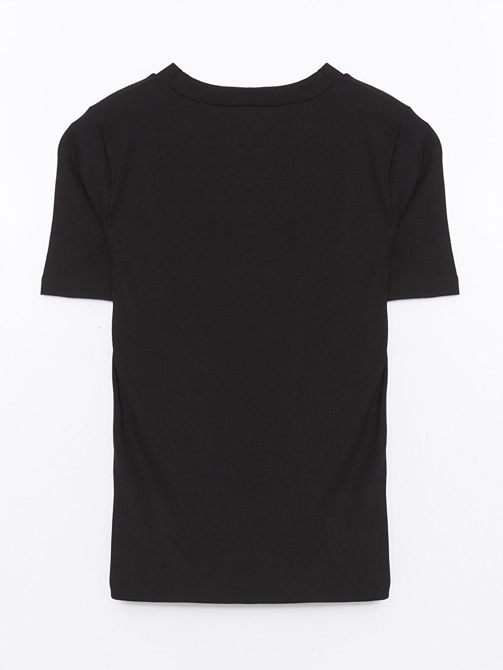 Crew Neck Striped Ribbed Women's T-Shirt -S5DP36Z8-CVL