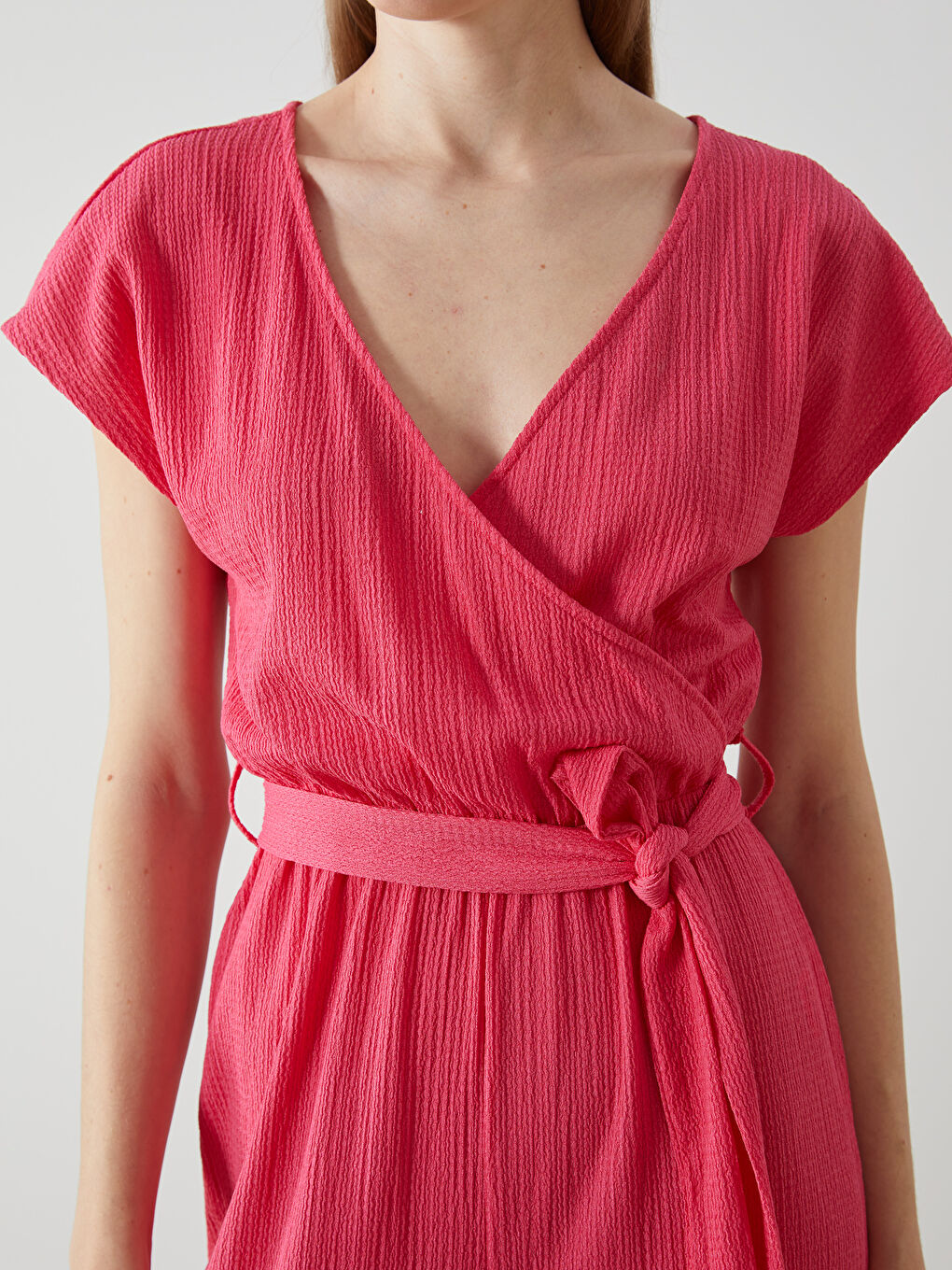 Double Breasted Textured Women's Jumpsuit -S5DP43Z8-H5A