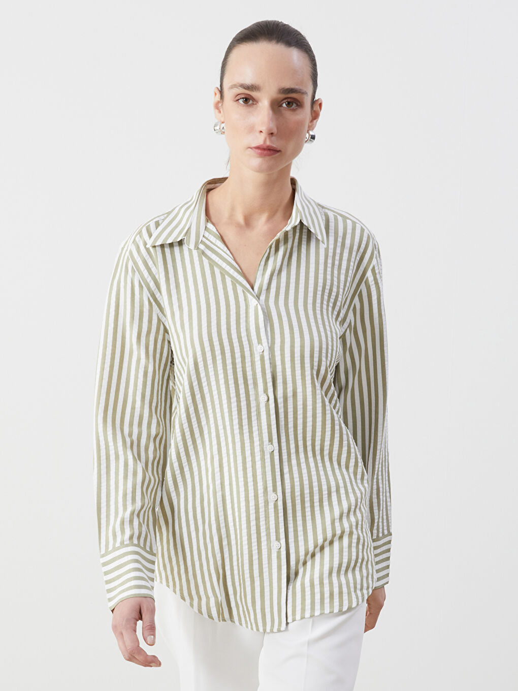 Loose Fit Striped Women's Shirt -S5DP61Z8-LFT