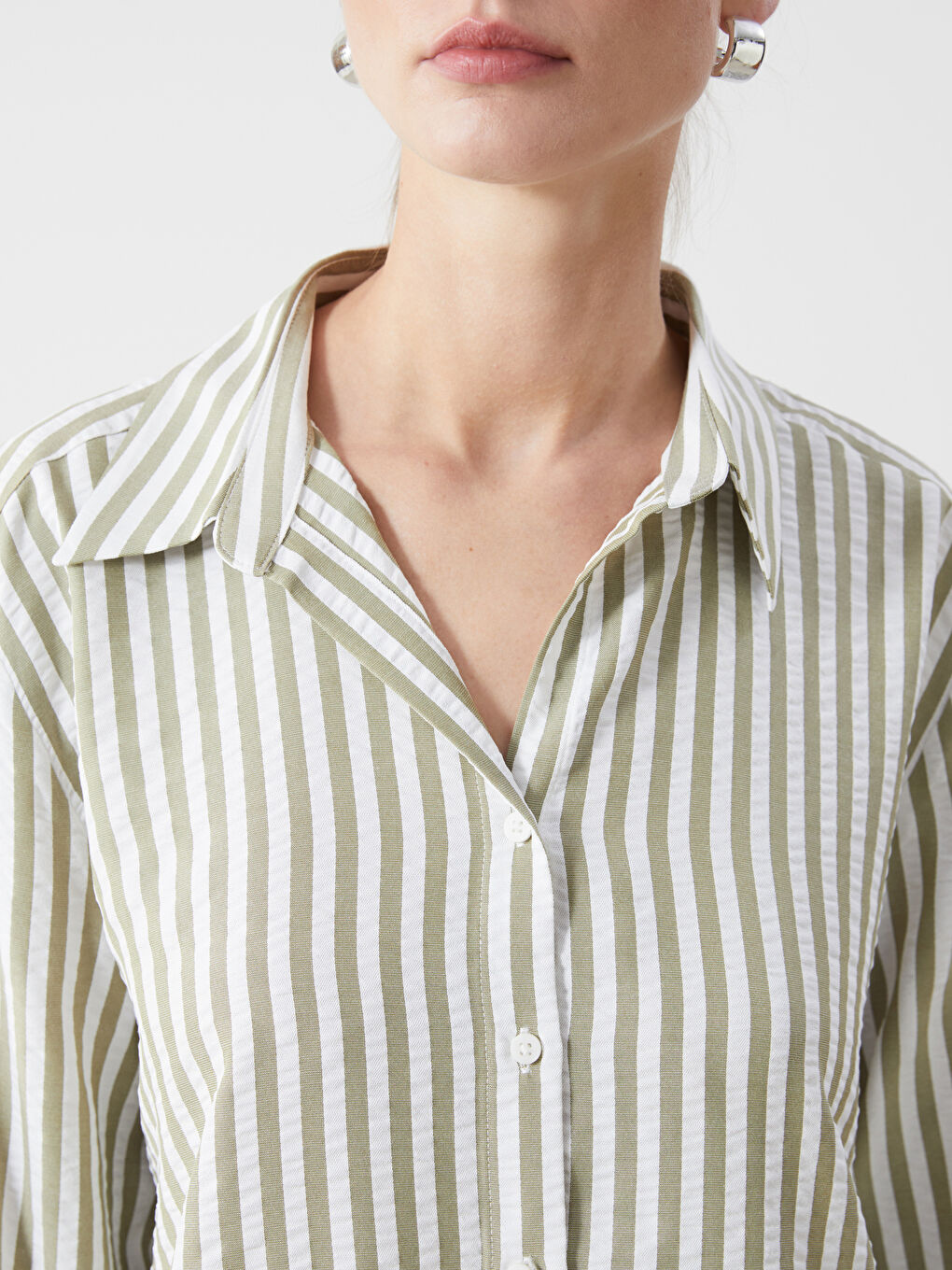 Loose Fit Striped Women's Shirt -S5DP61Z8-LFT