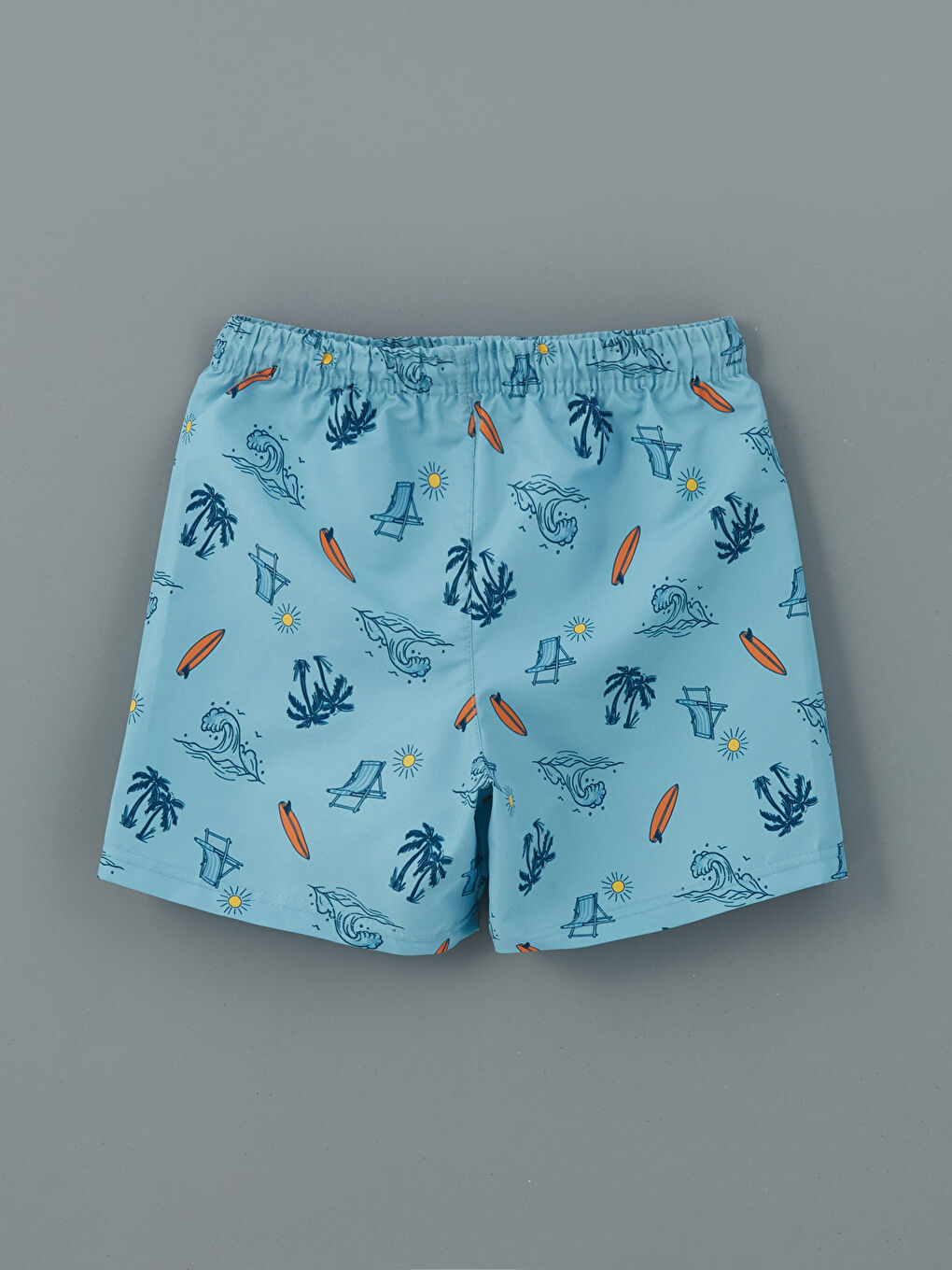Turkuaz Desenli Erkek Çocuk Deniz Şortu-1