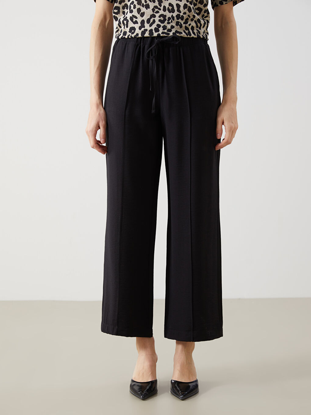 Elasticated Waist Pleated Women's Cigarette Trousers -S5DP88Z8-CVL