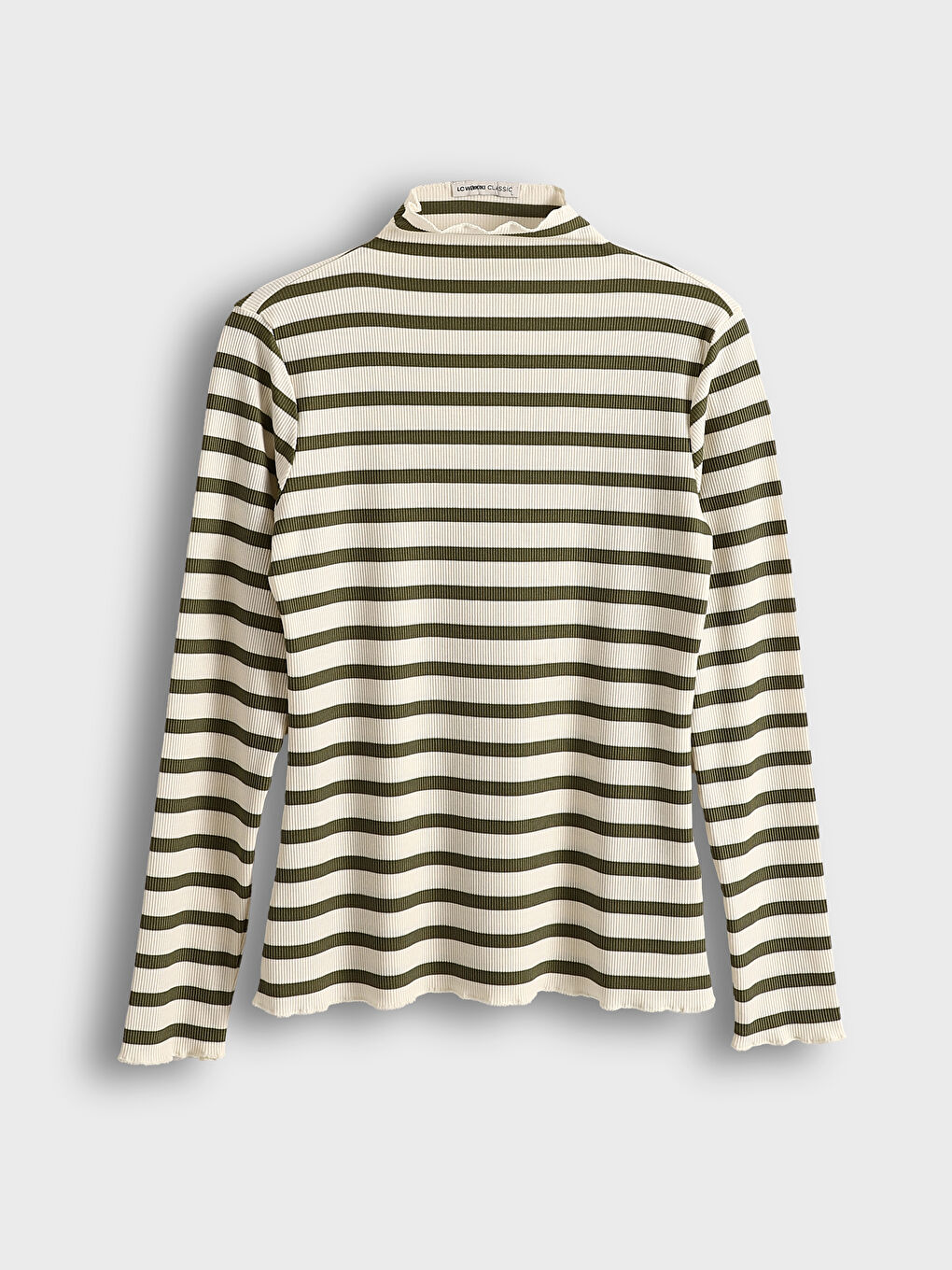 Funnel Neck Striped Long Sleeve Women's Body -S5DQ05Z8-LGE