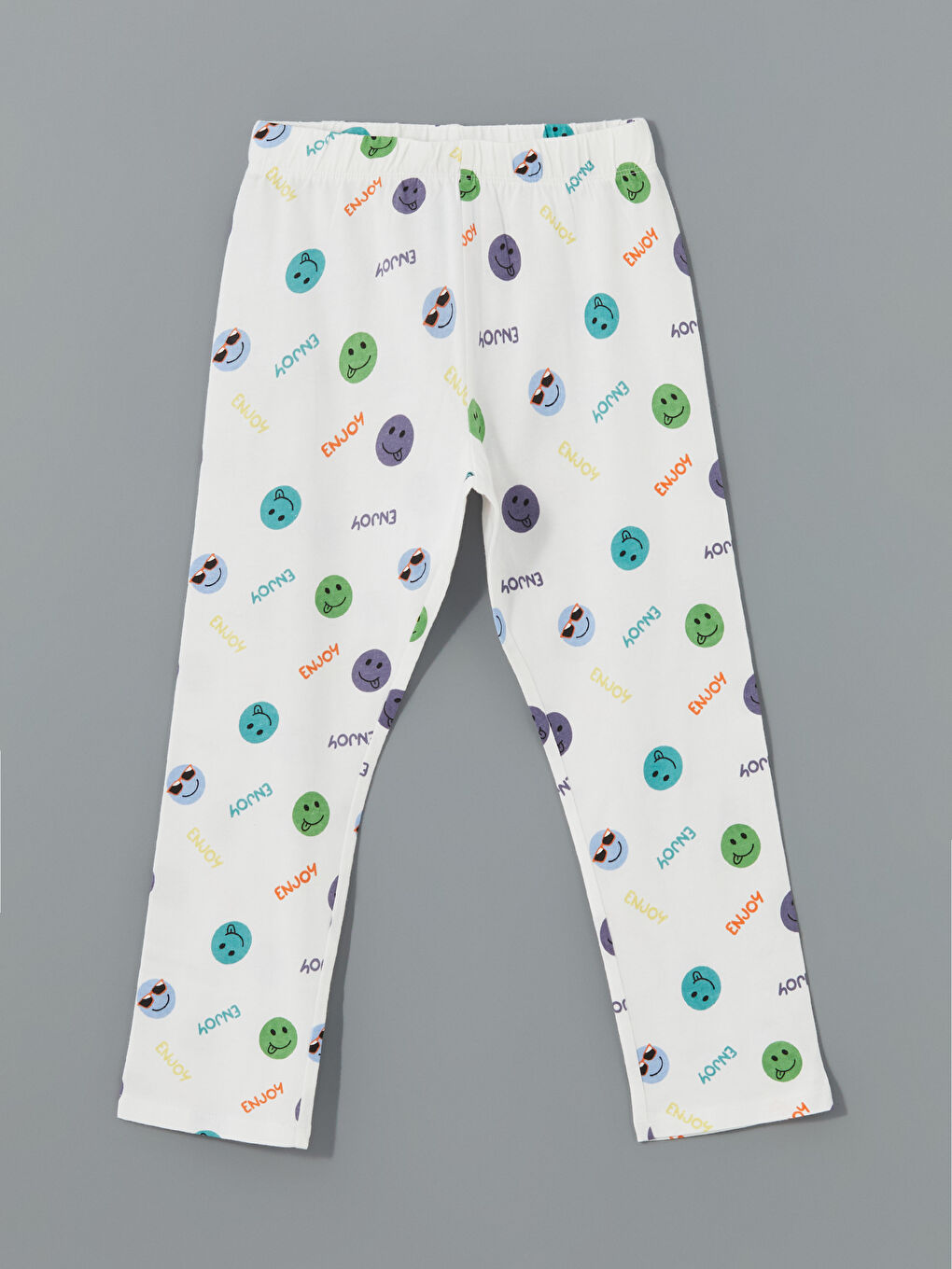 Ekru Beli Lastikli Baskılı Erkek Çocuk Pijama Alt