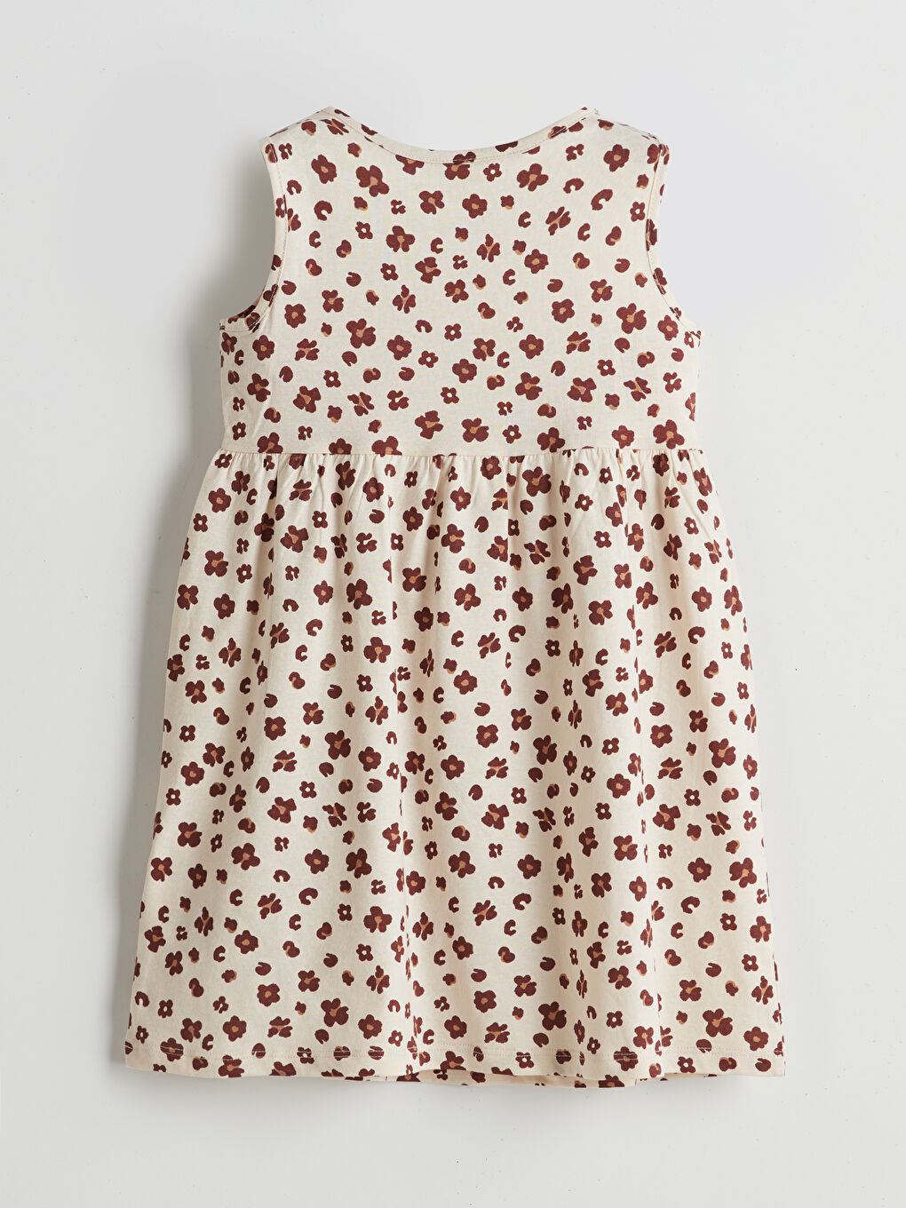 Crew Neck Floral Girls' Jersey Dress -S5DR21Z1-LQB