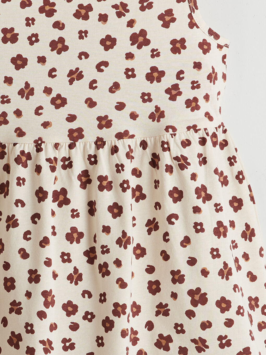 Crew Neck Floral Girls' Jersey Dress -S5DR21Z1-LQB