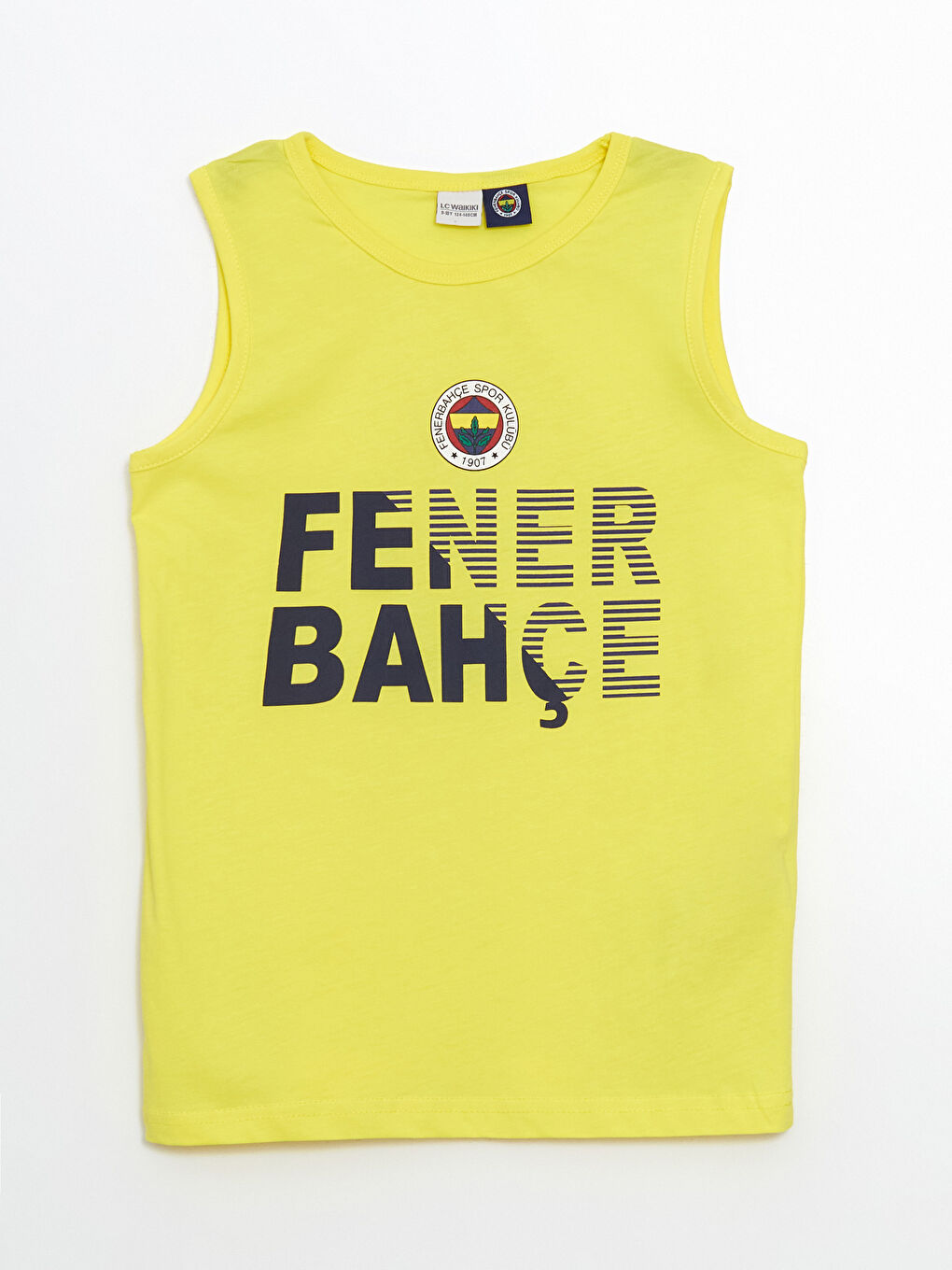 LCW Kids Sari Bisiklet Yaka Fenerbahçe Baskılı Erkek Çocuk Atlet ve Deniz Şortu - 1