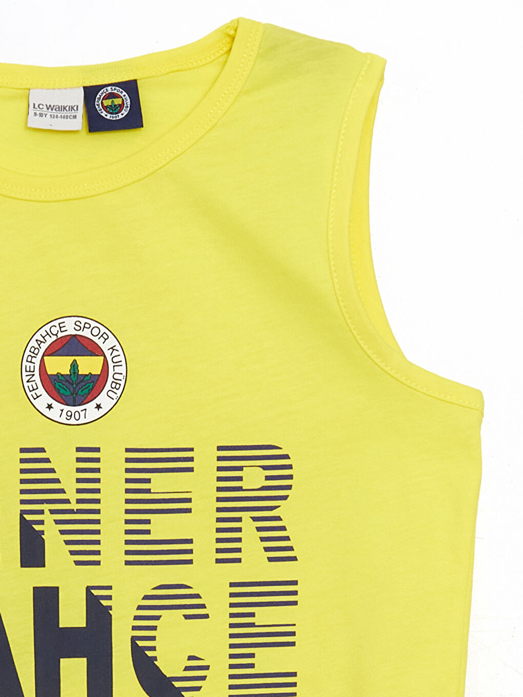 LCW Kids Sari Bisiklet Yaka Fenerbahçe Baskılı Erkek Çocuk Atlet ve Deniz Şortu - 2