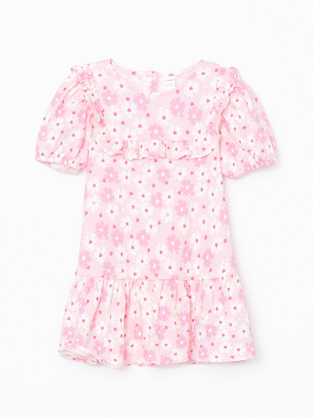 Floral Crinkle Ruffled Girl'S Dress -S5DR38Z1-LT4