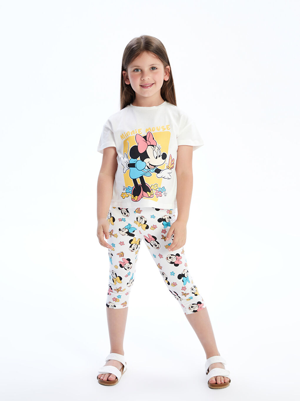 LCW Kids Minnie Mouse Printed Girls' Leggings -S5DR39Z1-LRA