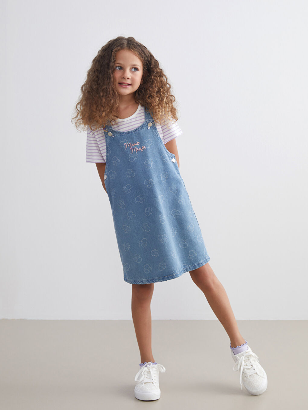 Robe en jean brodée Minnie Mouse pour Filles