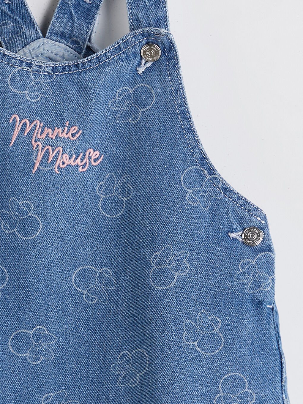 LCW Kids Minnie Mouse Embroidered Girls' Denim Dress -S5DR40Z1-LR1