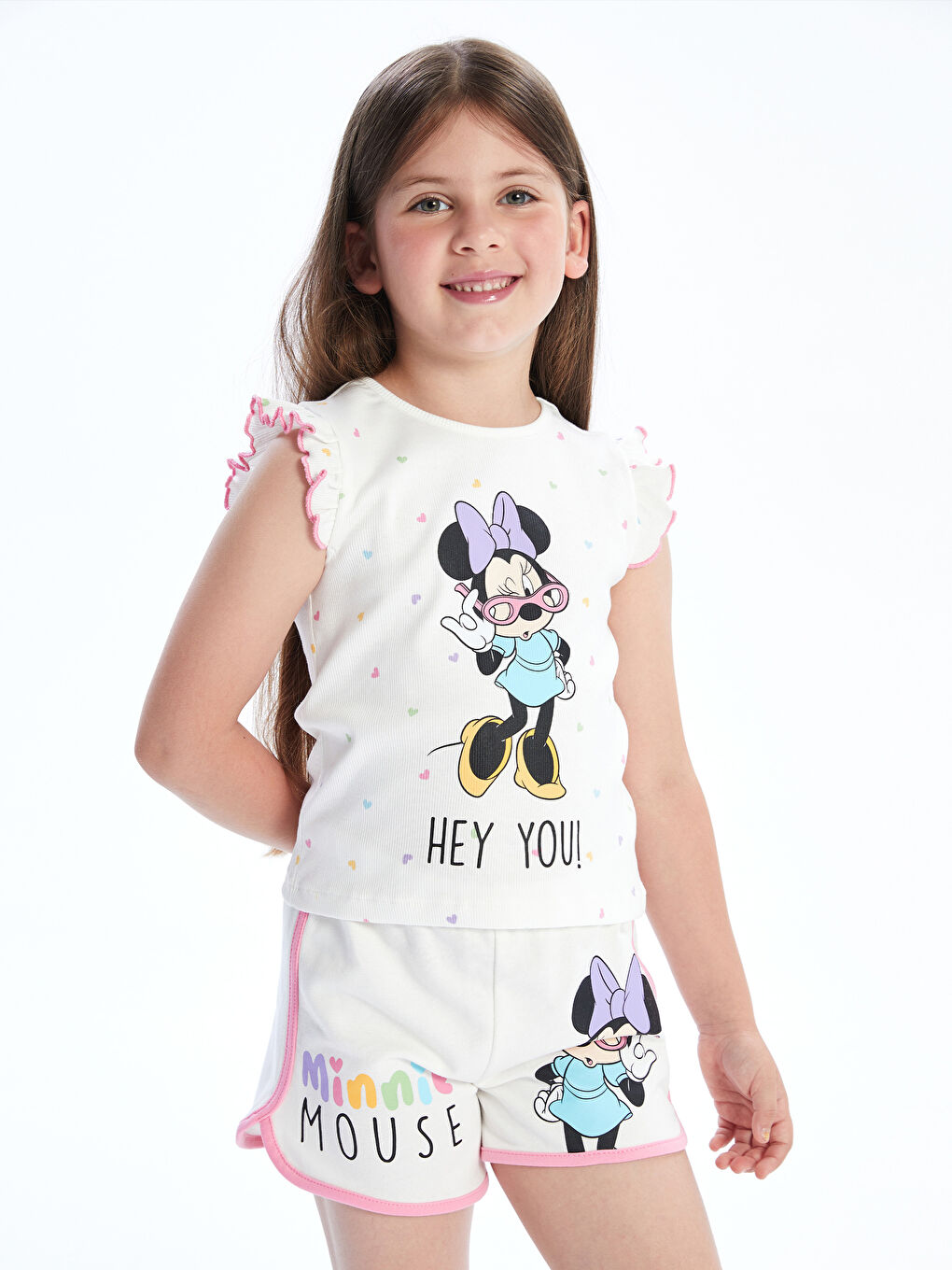 LCW Kids Minnie Mouse Printed Girls' T-Shirt -S5DR62Z1-LRA