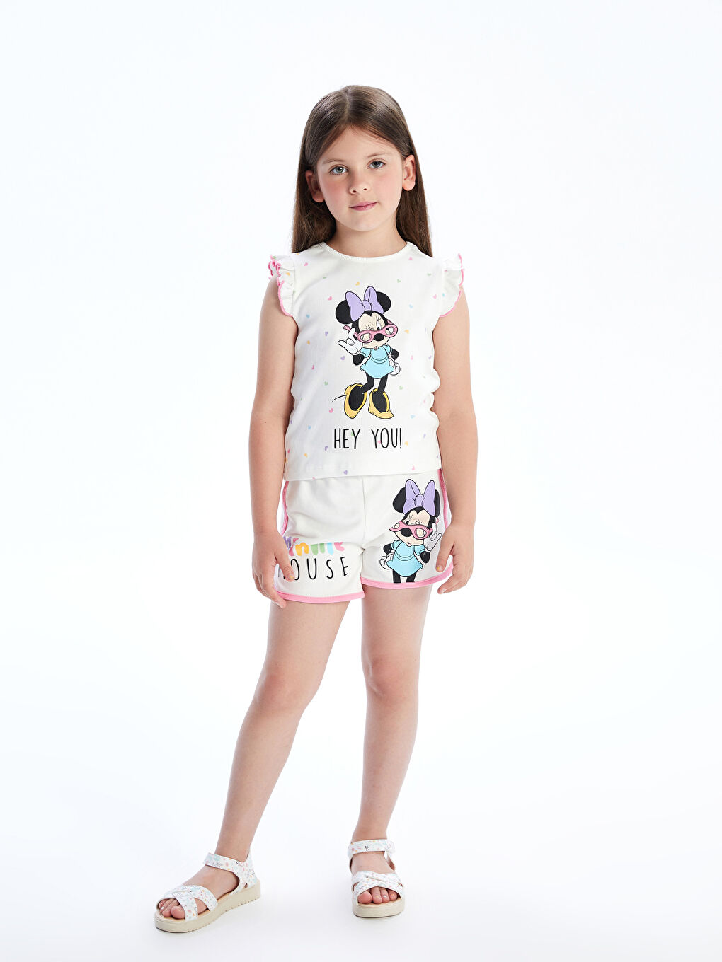 LCW Kids Minnie Mouse Printed Girls' T-Shirt -S5DR62Z1-LRA