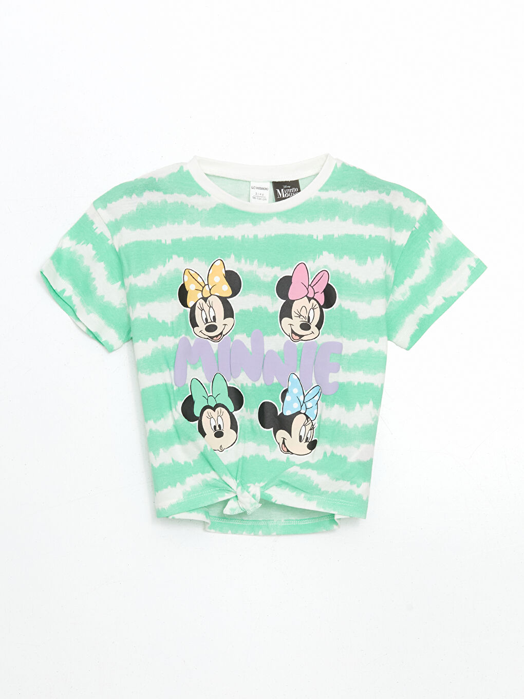 Yeşil Minnie Mouse Baskılı Kız Çocuk Tişört