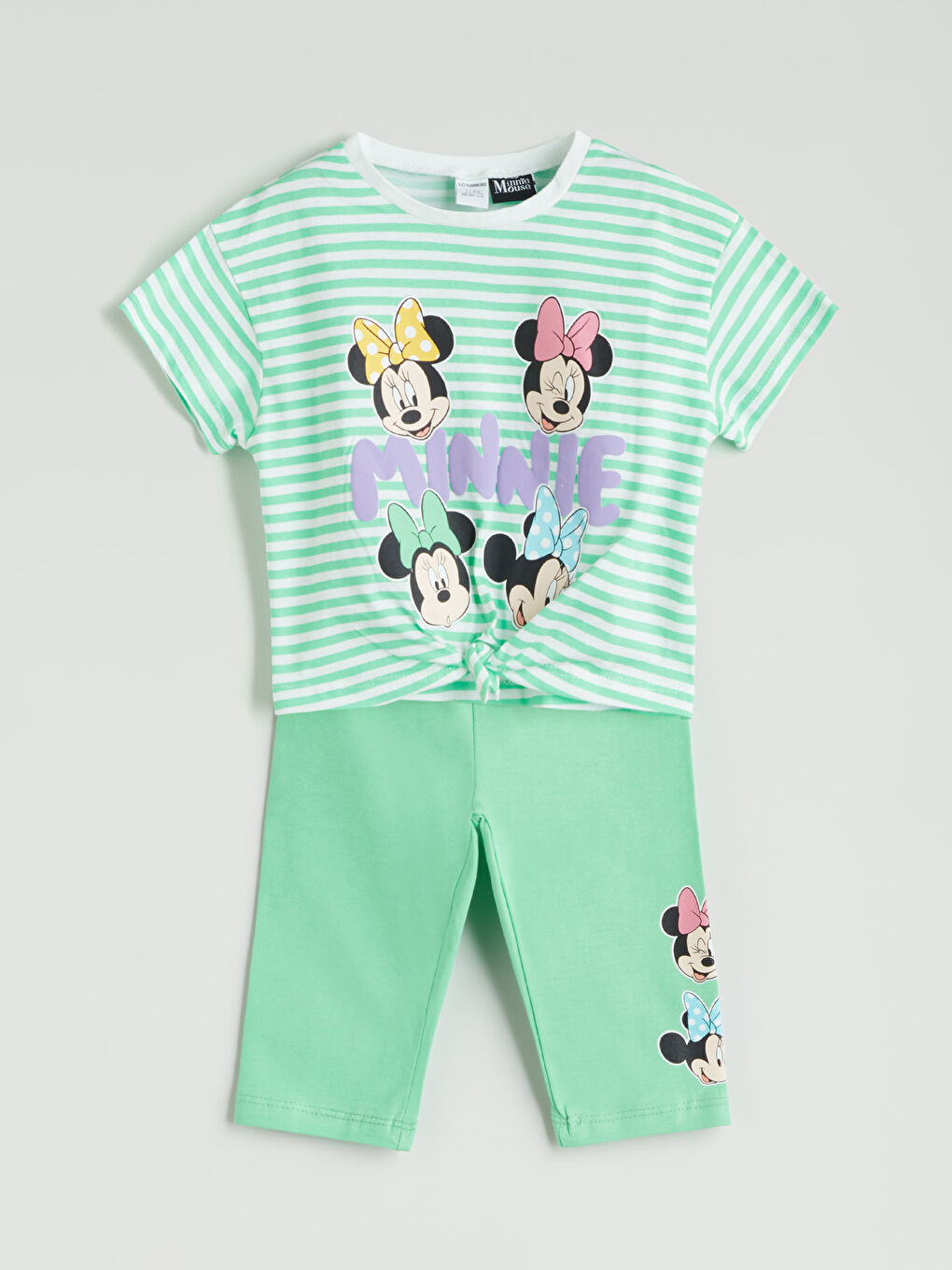 LCW Kids Minnie Mouse Printed Baby Girls' T-Shirt and Leggings 2 Pack -S5DR67Z1-LRR