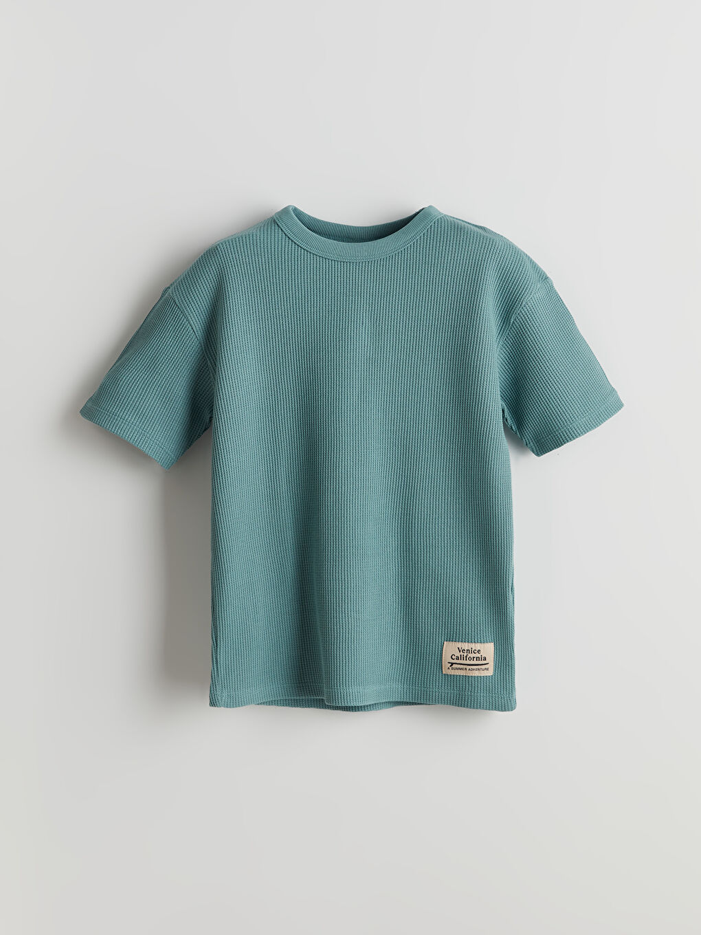 Crew Neck Textured Boys' T-Shirt and Shorts -S5DR96Z4-GP4