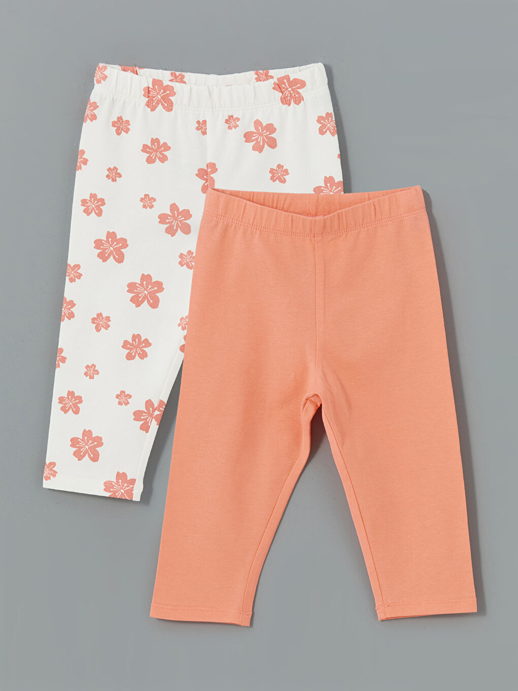 Elastic Waist Floral Girls Leggings 2-Pack -S5DS00Z1-FMF