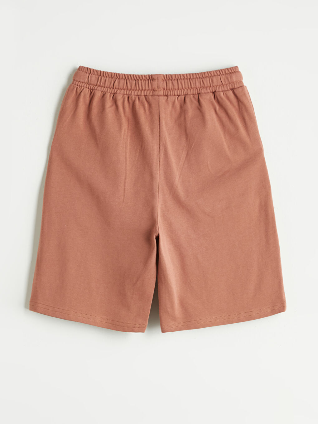 Kahverengi Beli Lastikli Erkek Çocuk Şort-1