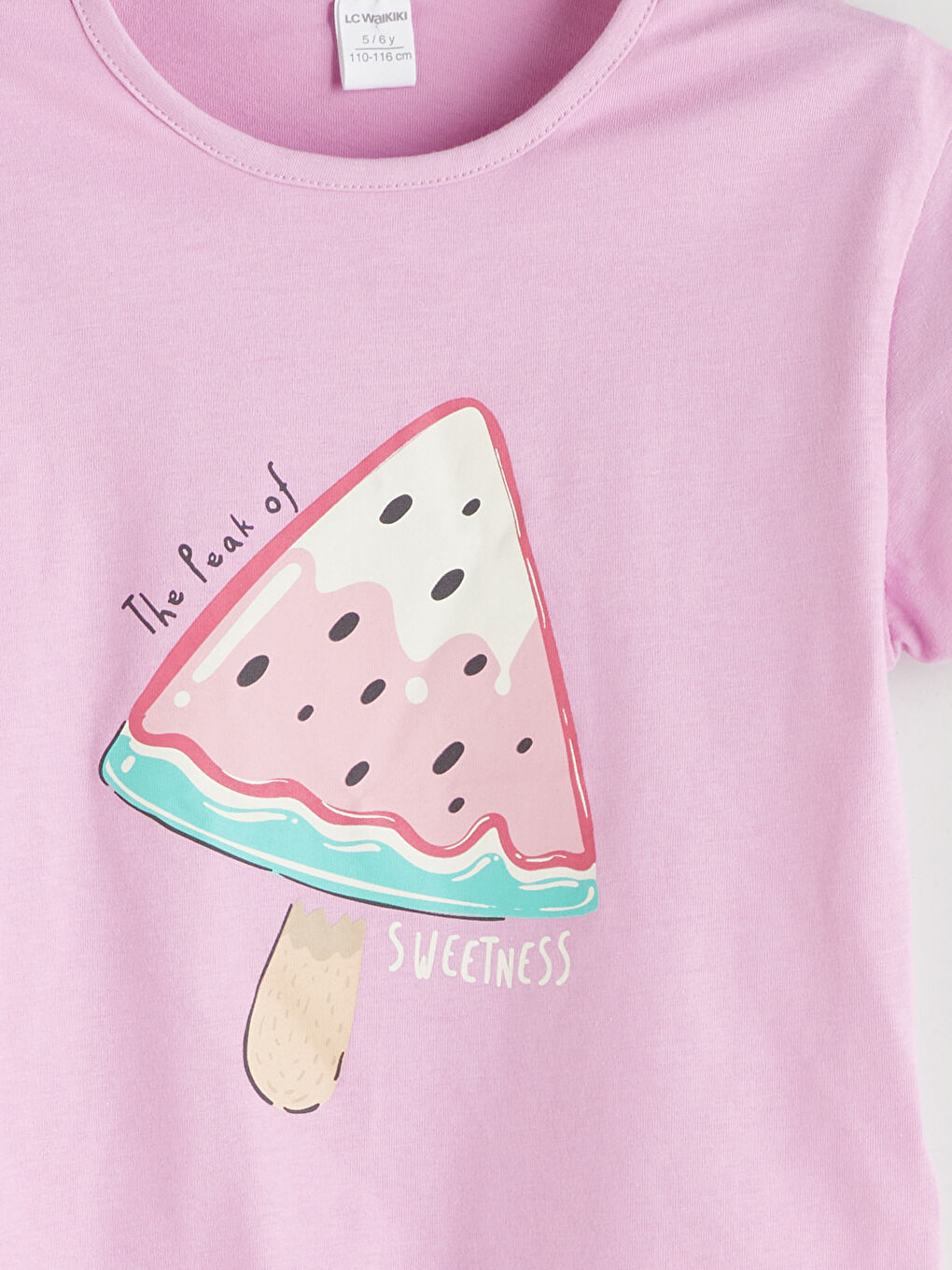 Lila Karpuz Baskılı Kız Bebek Tişört-2