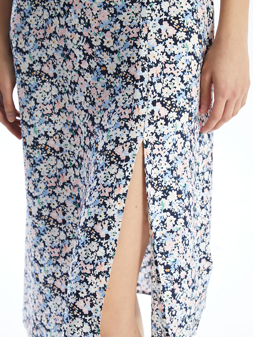 Square Collar Floral Women's Dress -S5DS57Z8-F9C