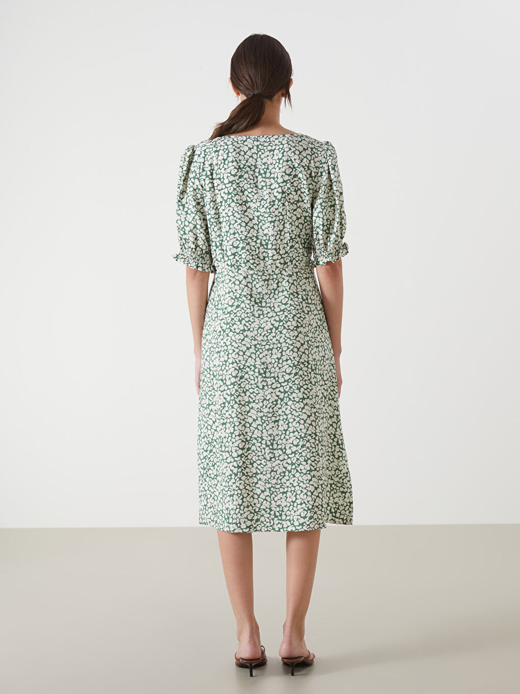 Square Collar Floral Women's Dress -S5DS57Z8-LRR