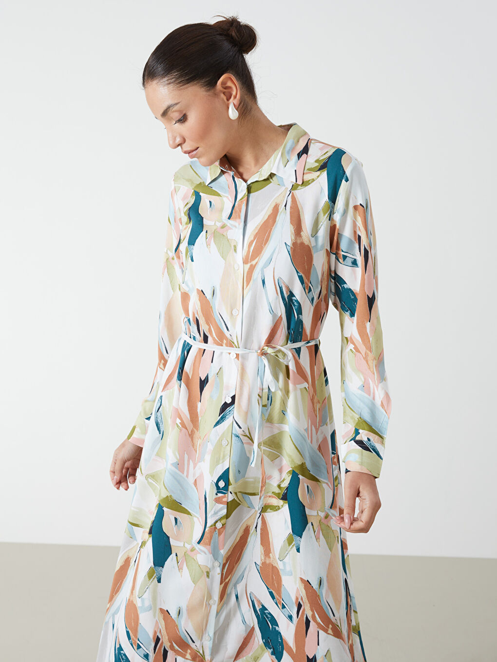 LCWAIKIKI Classic Robe Chemise À Motifs pour Femmes -S5DS62Z8-F9C