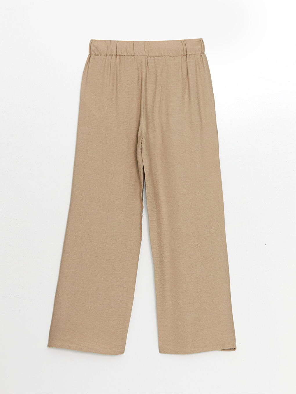 Elastic Waist Textured Wide Leg Women's Trousers -S5DS65Z8-GD0
