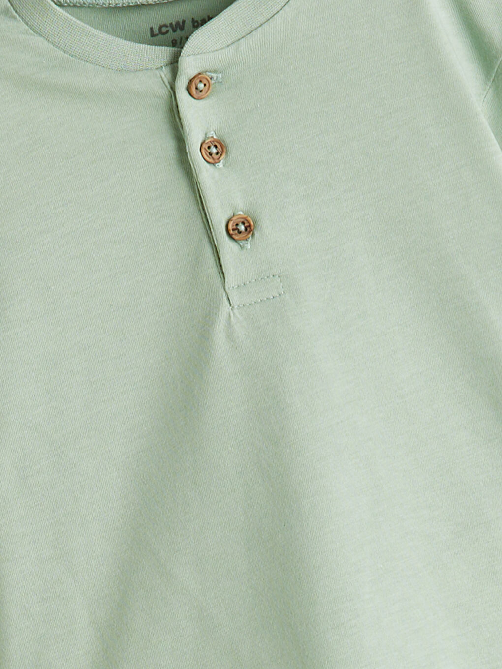 Yeşil Önden Düğmeli Erkek Bebek Tişört-1