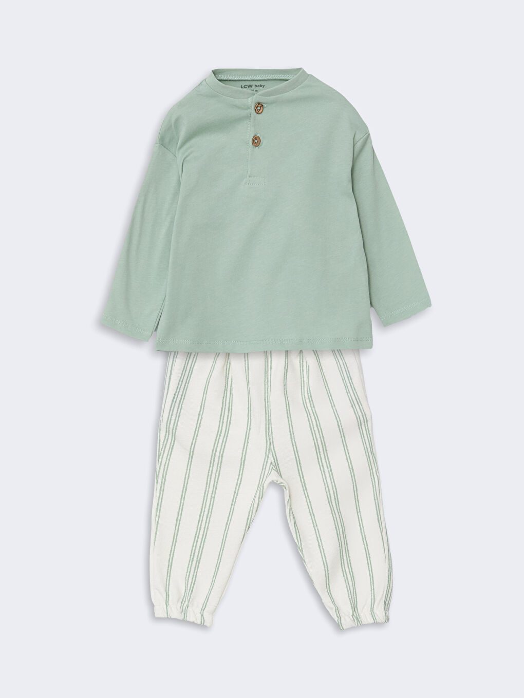 Buttoned Neck Baby Boys' T-Shirt and Trousers 2 Pack -S5DS71Z1-RYZ