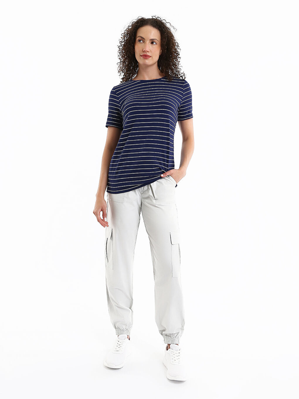Elasticated Waist Regular Fit Women's Cargo Trousers