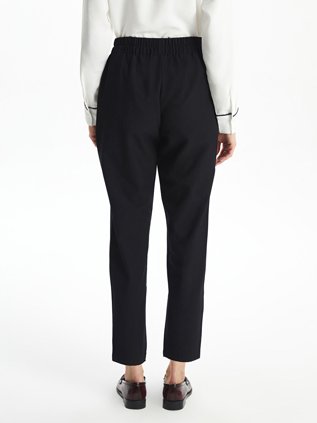 Women's Elasticated Waist Cigarette Trousers -S5DT34Z8-CVL
