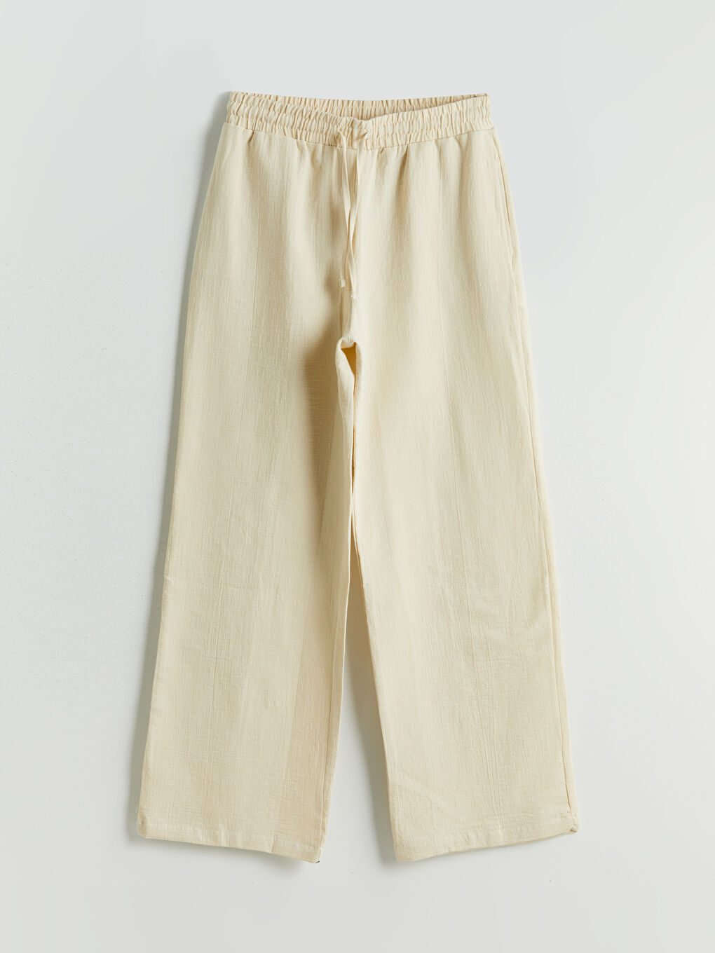 Elasticated Waist Textured Women's Trousers -S5DT38Z8-FF5