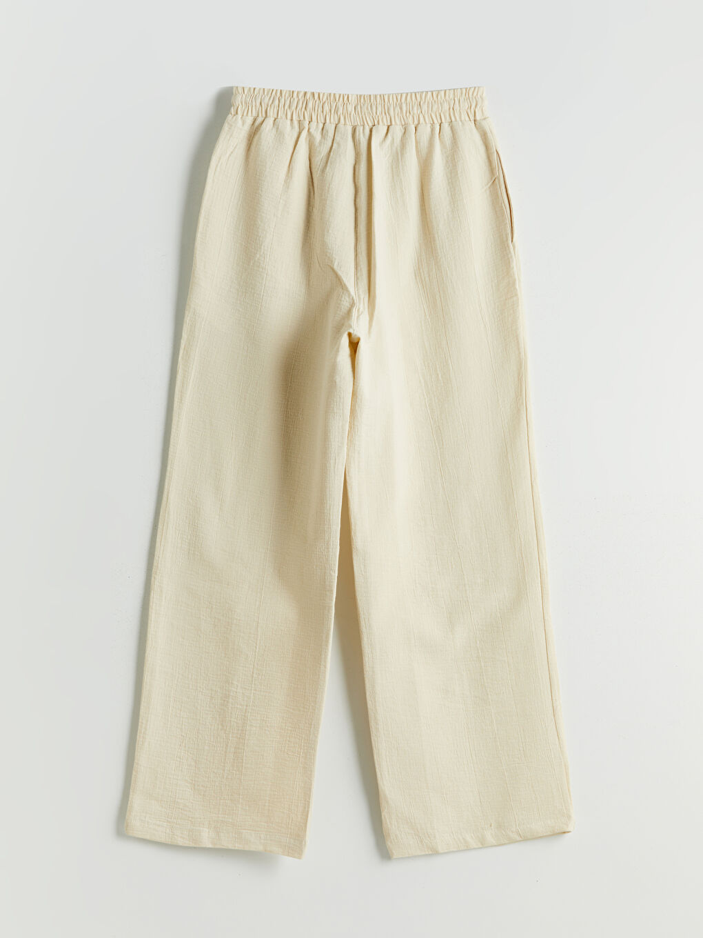 Elasticated Waist Textured Women's Trousers -S5DT38Z8-FF5