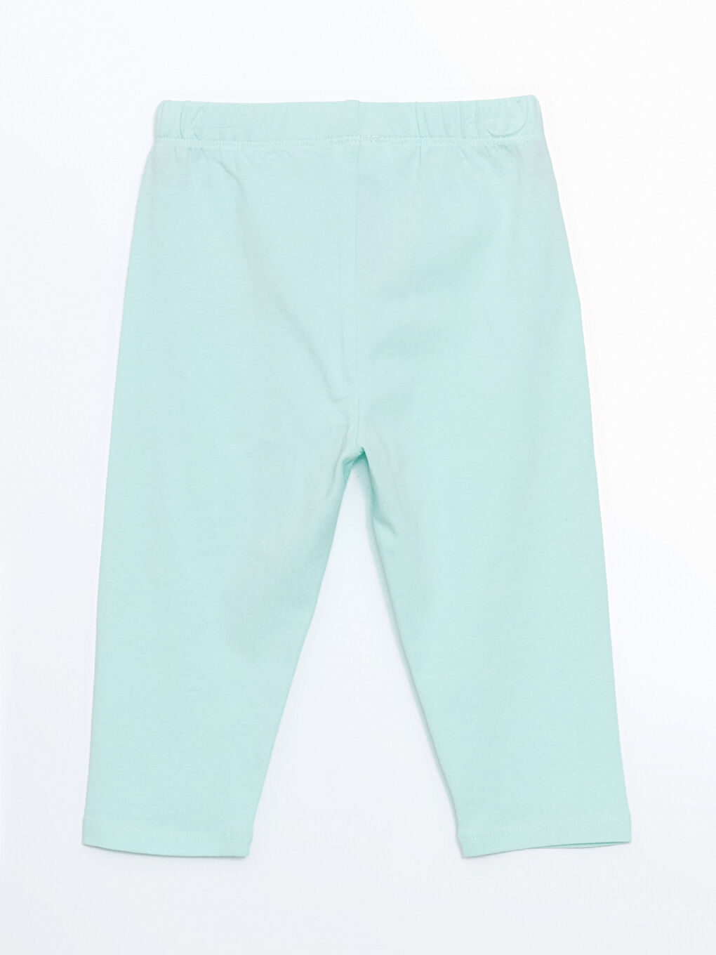 Turkuaz Beli Lastikli Kalp Baskılı Kız Çocuk Tayt-1